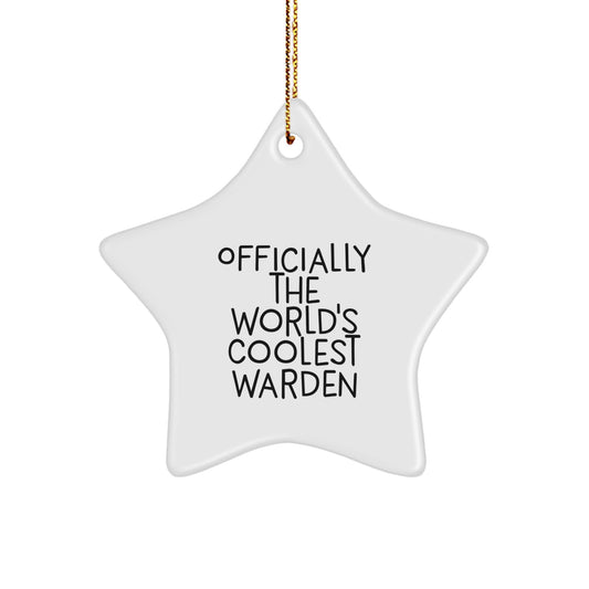 Gifts from Family for Warden Star Ornament - The World's Coolest Warden Funny Quote Christmas Unique Gifts - Image 1