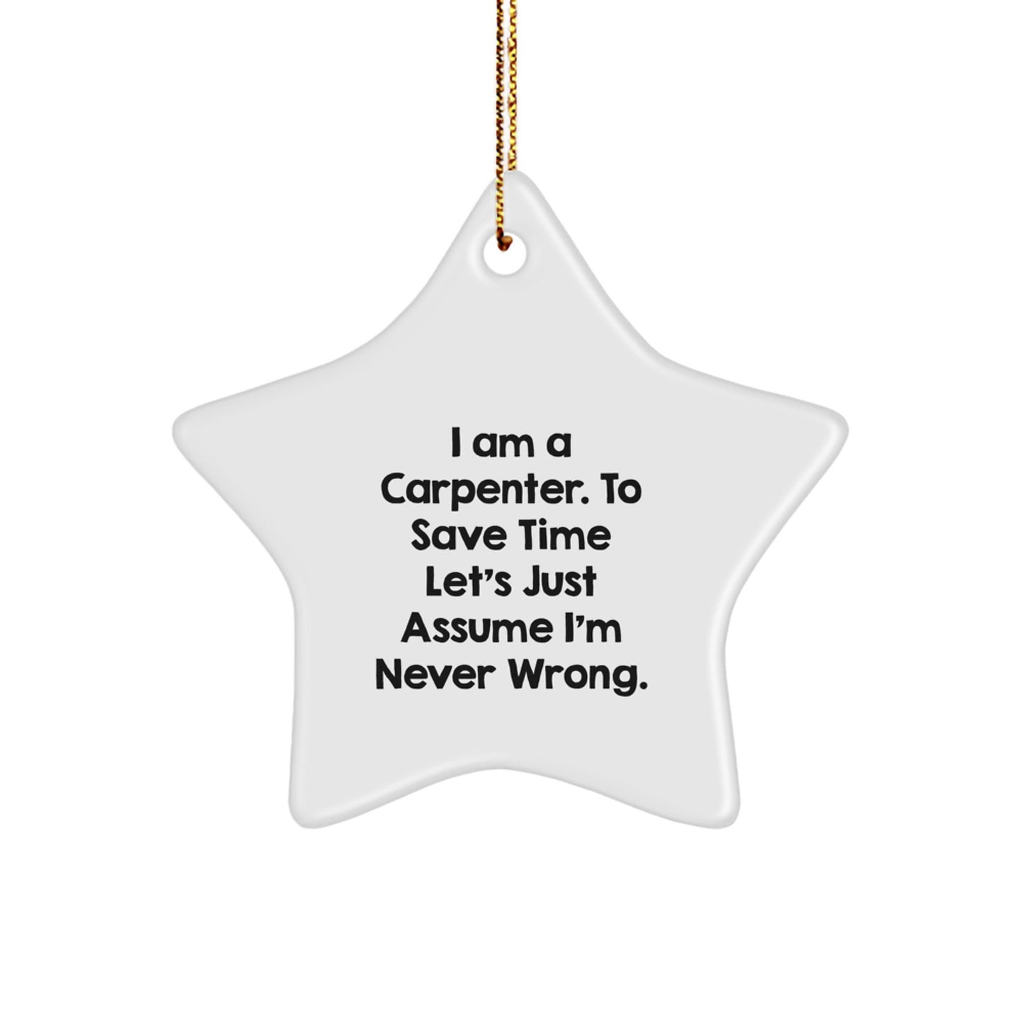 Carpenter Keepsake Christmas Ornament for Him Gift - Image 1