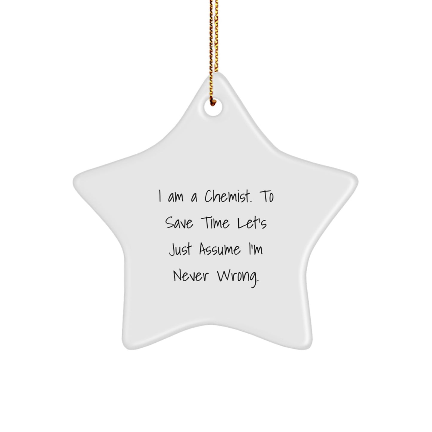 Chemist Gift Ideas Funny Star Ornament Gifts from Friends and Family for Christmas - Image 1