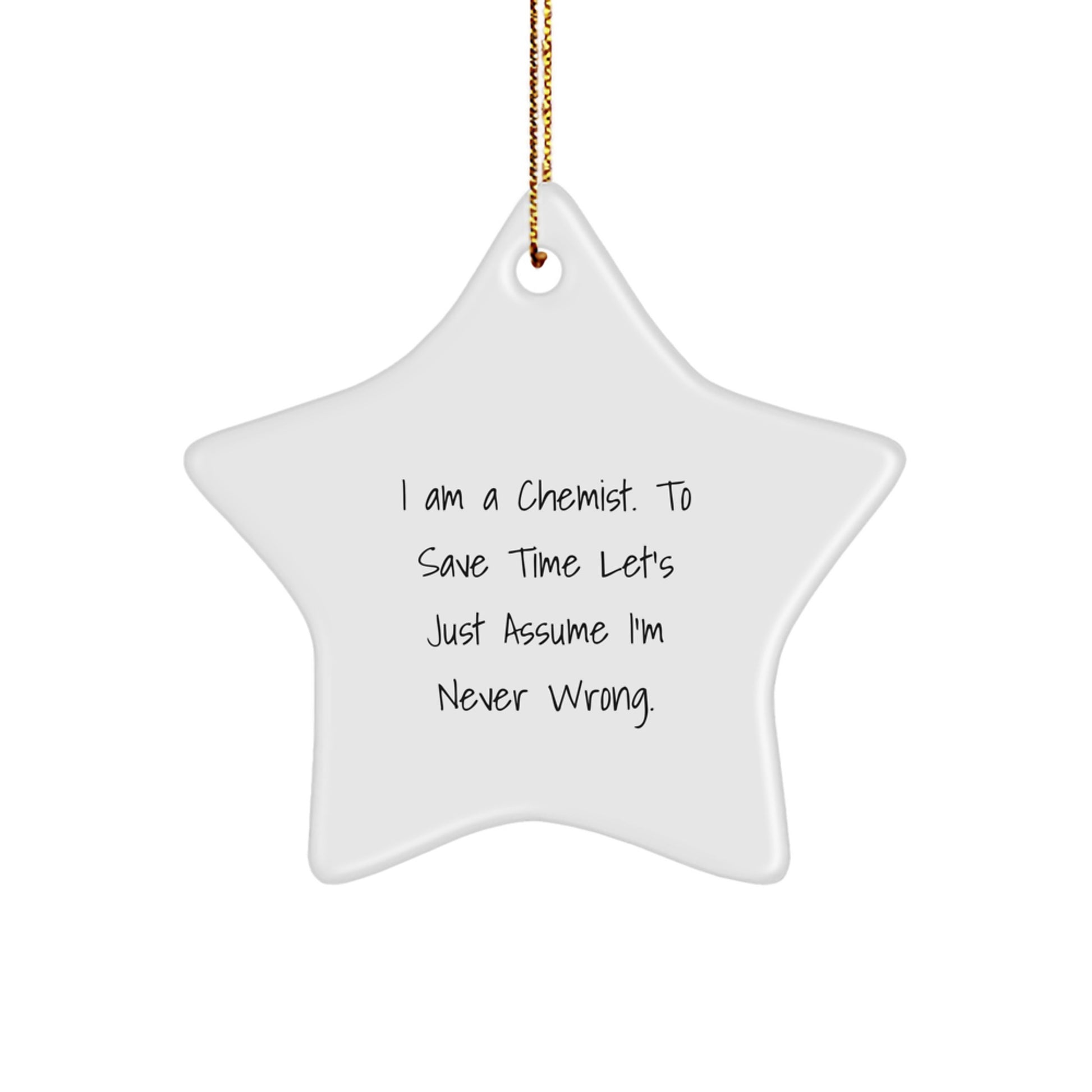Chemist Gift Ideas Funny Star Ornament Gifts from Friends and Family for Christmas - Image 1