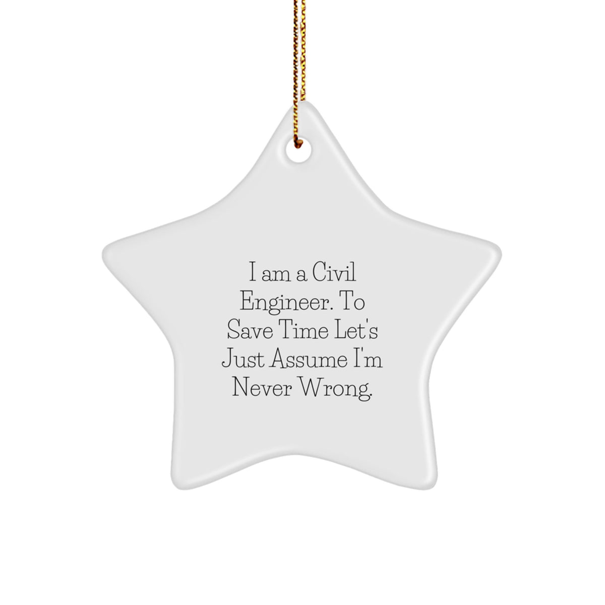 Civil Engineer Keepsake Christmas Ornament for Him Gift - Image 1