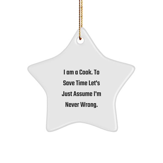 Cook Star Ornament Keepsake for Him Holiday Christmas Bright Gift - Image 1