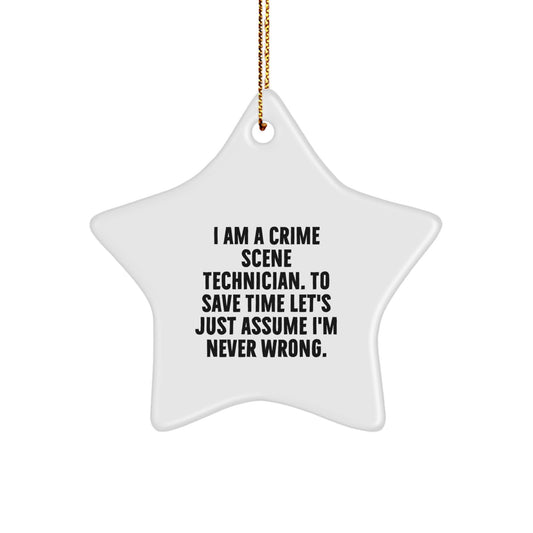 Christmas Gift Crime Scene Technician Star Ornament for Her Present - Image 1