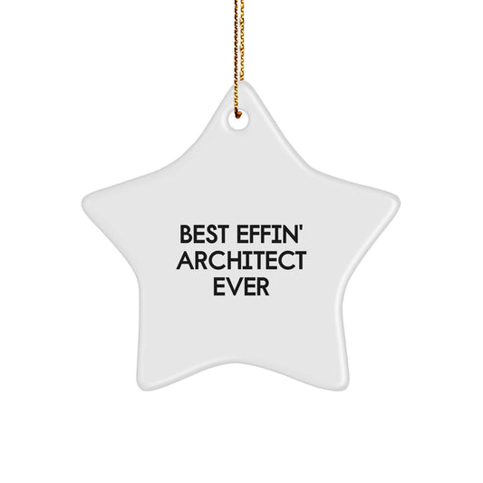 Funny Architect Star Ornament, Gifts for the Best Effin' Architect Ever, Christmas Unique Gifts from Men to Men - Image 1