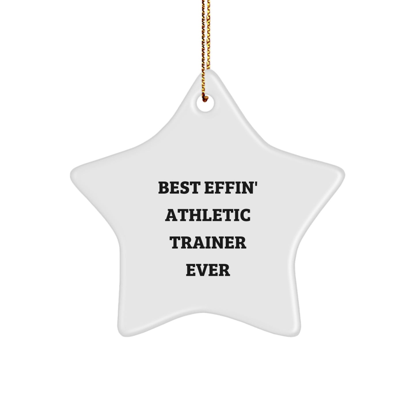 Funny Athletic Trainer Star Ornament Gifts for Men, Funny Christmas Unique Gifts from Friends, Star Shaped White MDF Athletic Trainer Decorations - Image 1