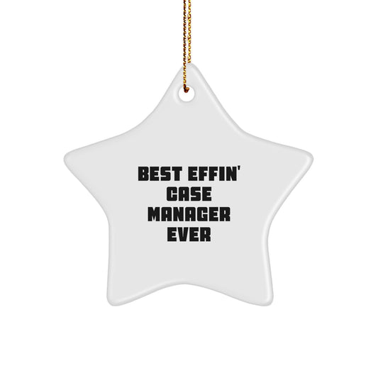 Case Manager Star Ornament Gift Coworkers Idea Best Effin' Case Manager - Image 1