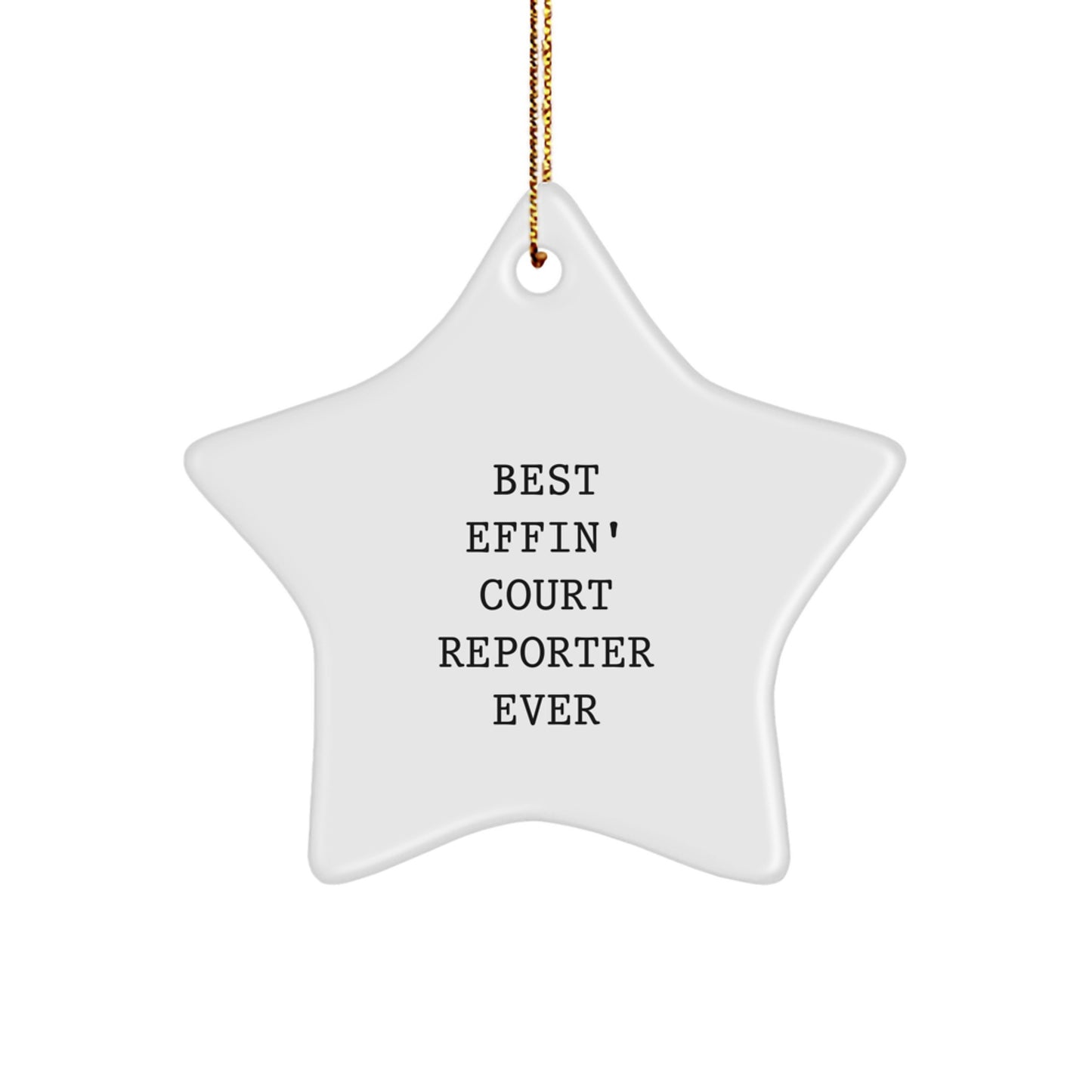 Court Reporter Star Ornament Bright Idea for Coworkers Christmas Gift - Image 1