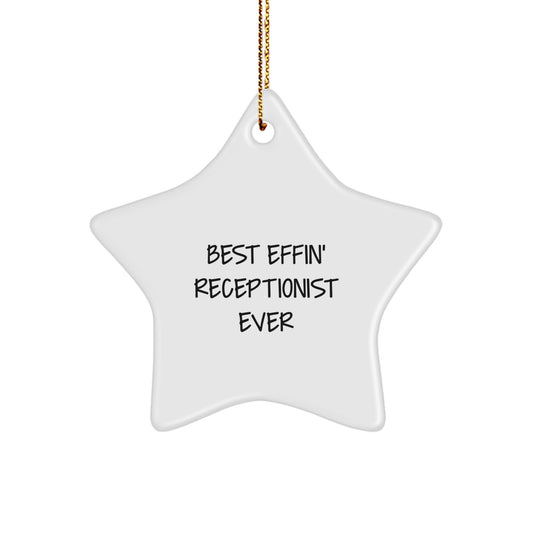 Sassy Receptionist Star Ornament for Friends Novelty Christmas Gift - Image 1