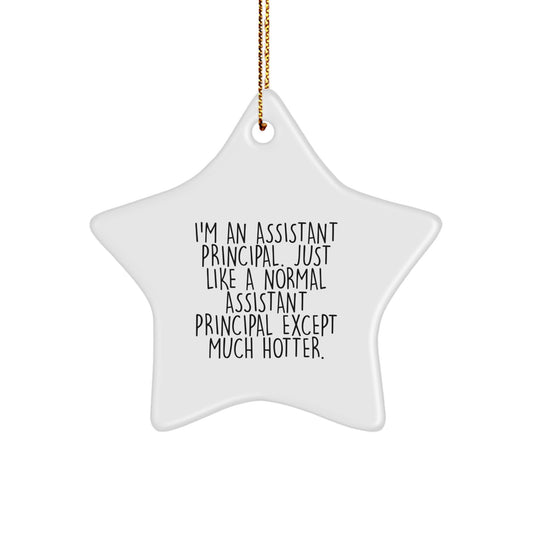 Funny Assistant Principal Christmas Unique Gifts, Star Ornament for Assistant Principal, I'm An Assistant Principal Quote Decor - Image 1