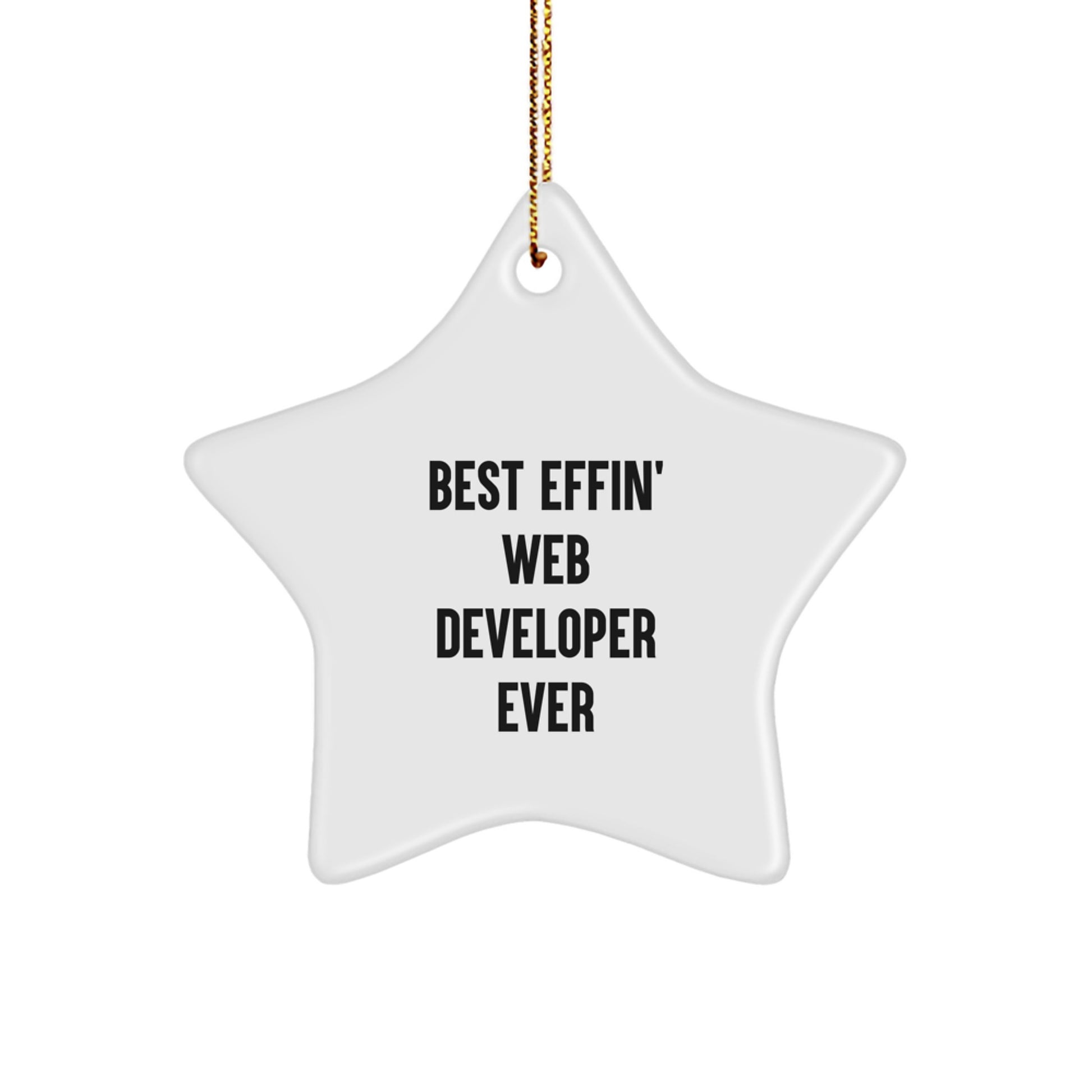 Funny Web Developer Gifts from Family - Best Effin' Star Ornament for Men and Women - Christmas Unique Gifts for Coworkers - Image 1
