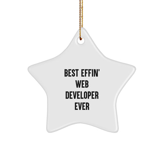 Funny Web Developer Gifts from Family - Best Effin' Star Ornament for Men and Women - Christmas Unique Gifts for Coworkers - Image 1