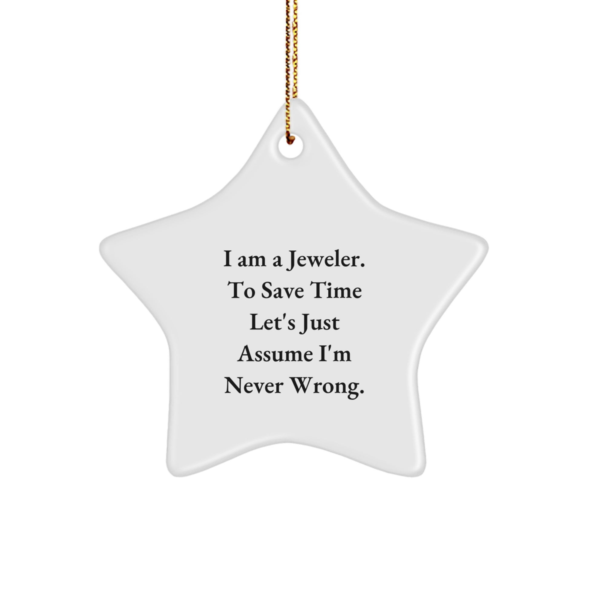 Funny Jeweler Gifts from Friends to Men Star Ornament I'm Never Wrong Christmas Cheer - Image 1