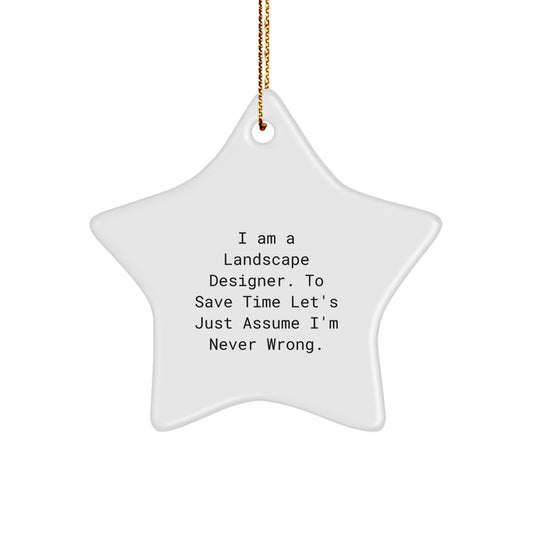 Funny Landscape Designer Gifts from Coworkers, Christmas Unique Star Ornament for Men, Women, Friends, Family - Image 1