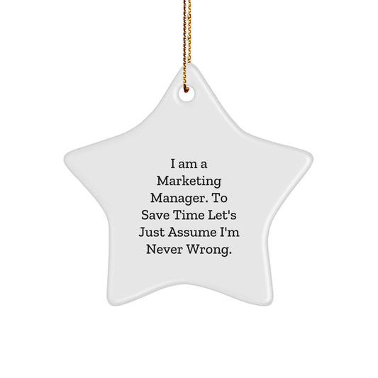 Funny Marketing Manager Star Ornament Gifts for Men Women Friends Coworkers - Unique Christmas Unique Gifts from Friends to Family - Image 1