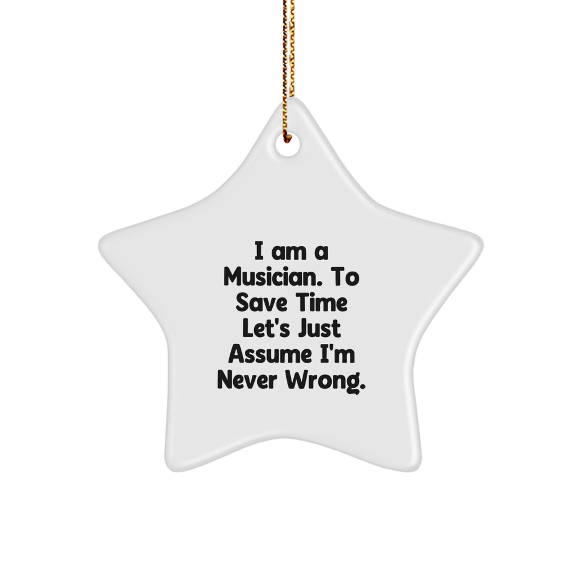 Musician Star Ornament Funny Quote Gifts from Family to Musician Friends at Christmas Unique Gifts - Image 1