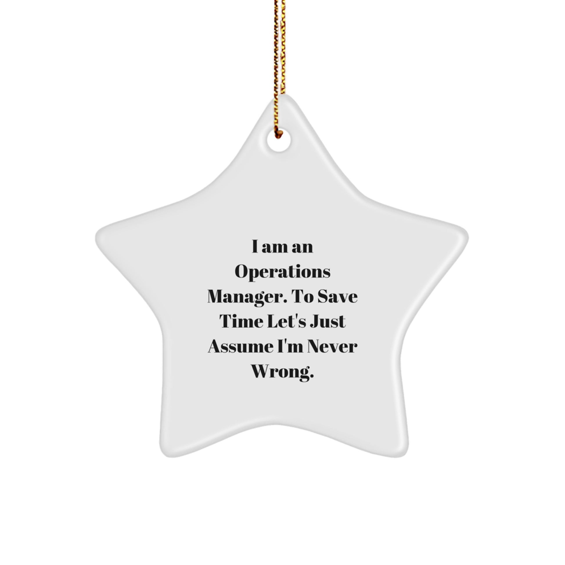 Christmas Gift Operations Manager Star Ornament for Her Present - Image 1