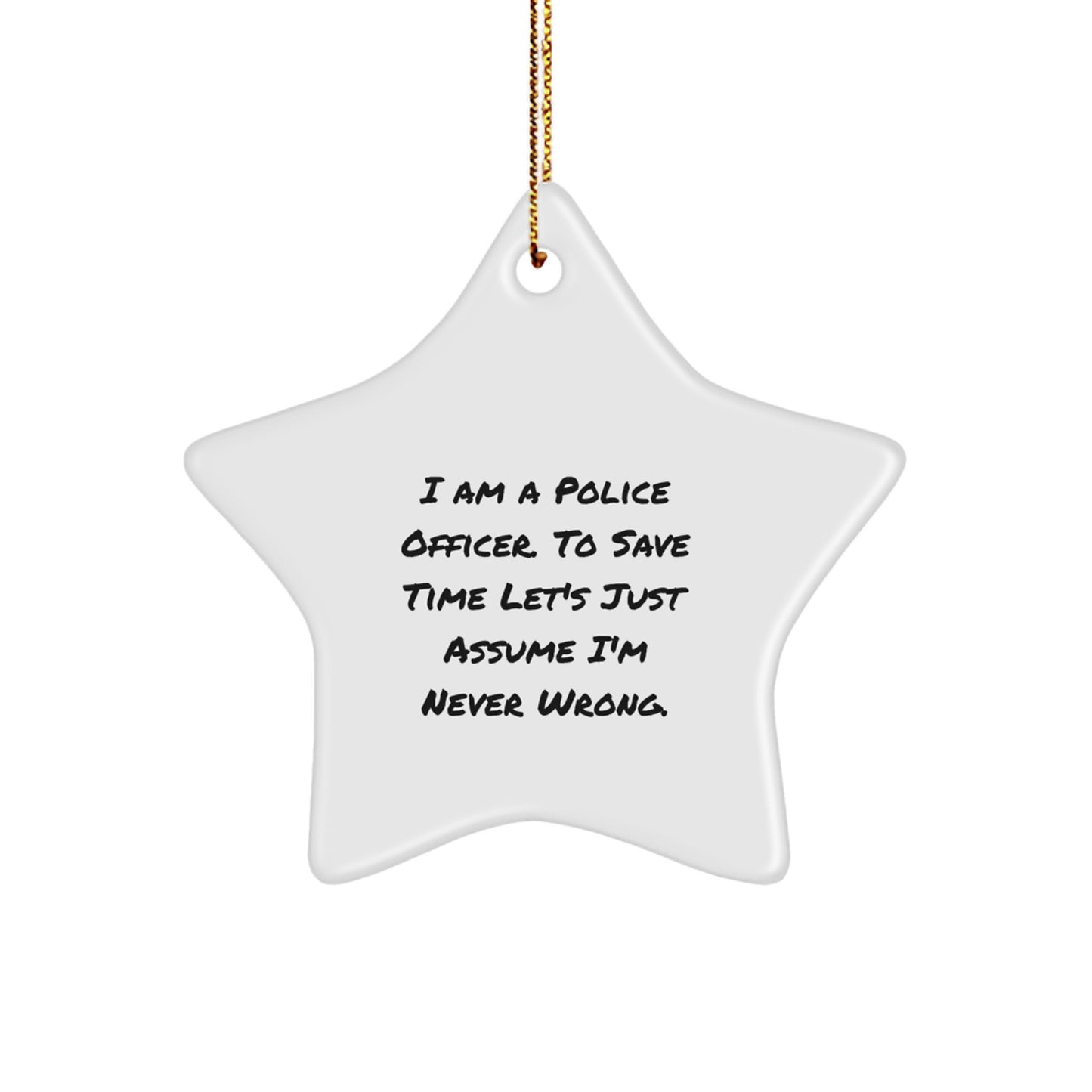 Funny Police Officer Star Ornament Gifts from Family for Police Officer Christmas Unique Decorations - Image 1