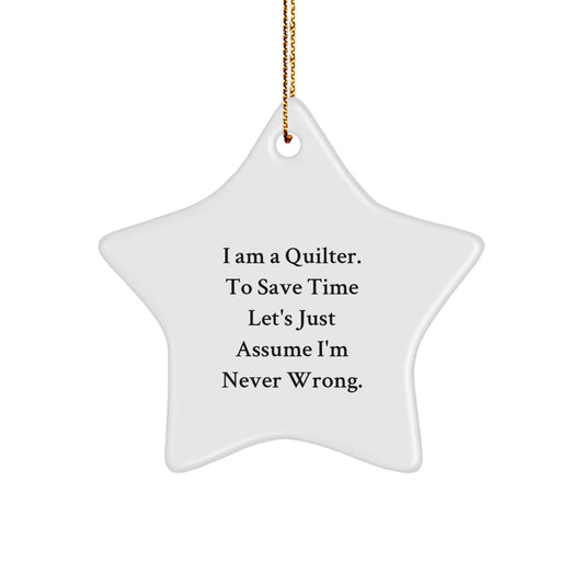 Quilter Star Ornament Keepsake for Him Brightly Christmas Gift - Image 1