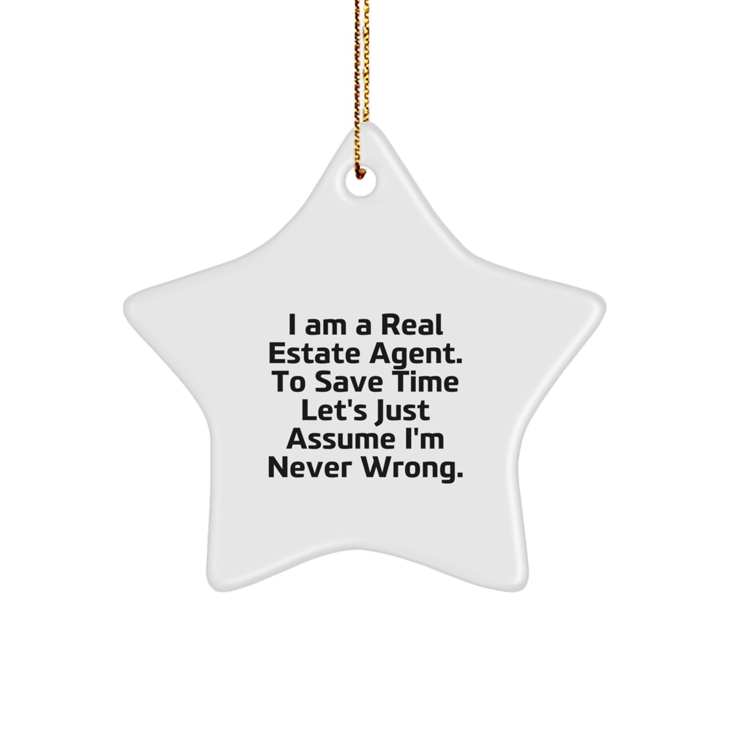 Real Estate Agent Keepsake Christmas Ornament for Him Bright Star Gift - Image 1