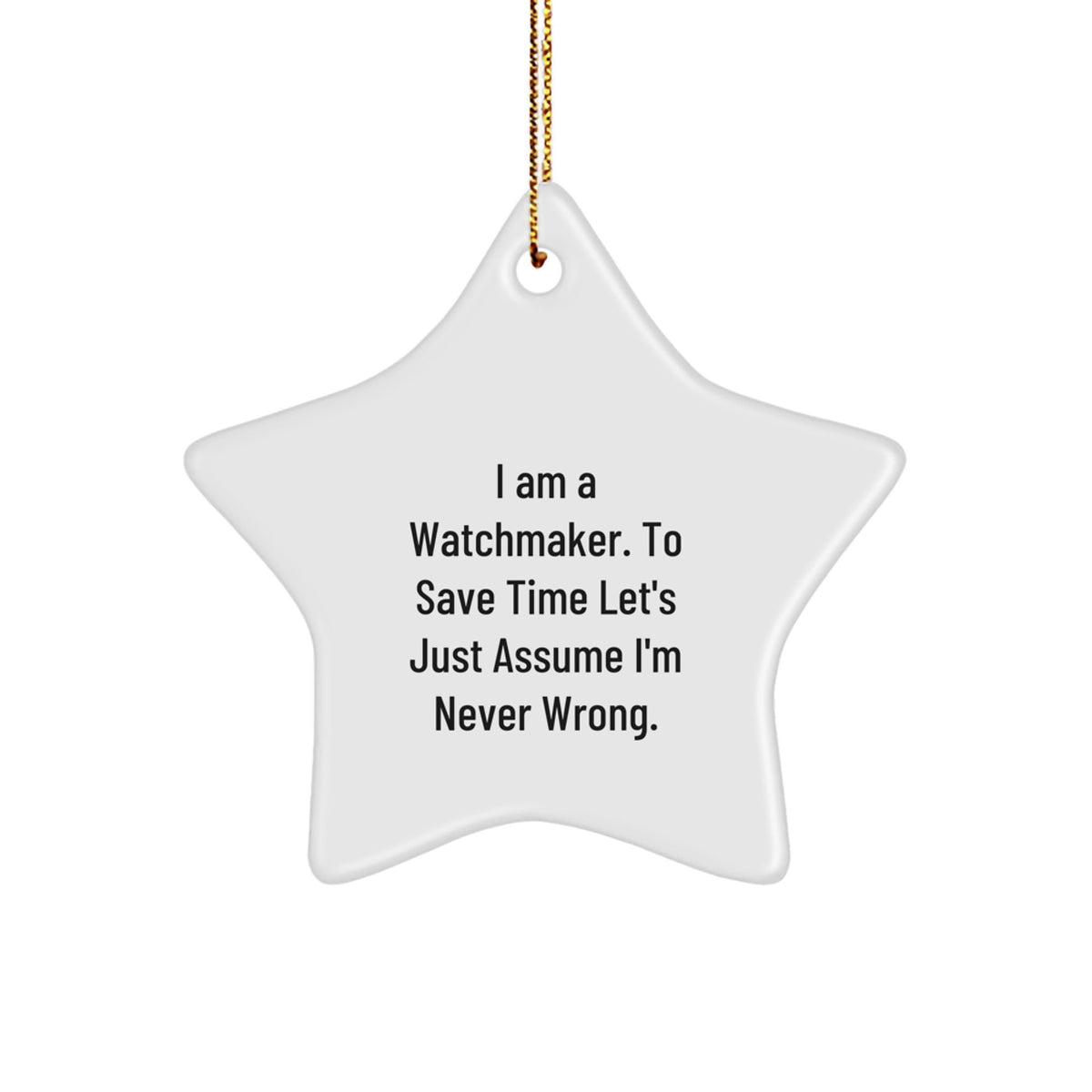 Christmas Gift Star Ornament for Her Present – Watchmaker Quote - Image 1