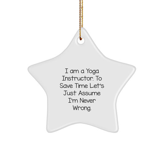 White Star Christmas Ornament for Coworkers Gift – Yoga Instructor Idea - Image 1