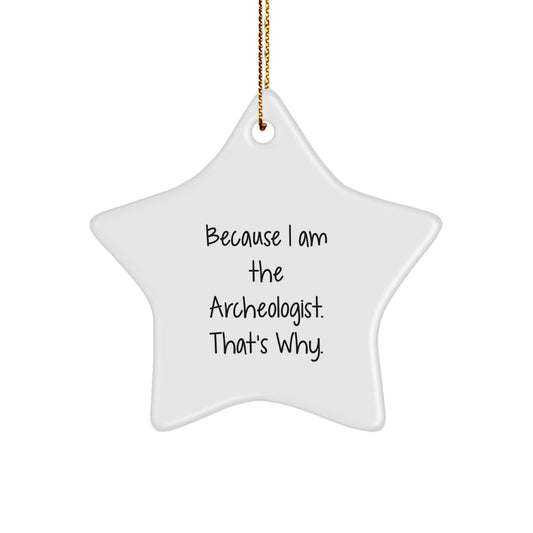 Archeologist Gifts from Friends - Because I Am The Archeologist. That's Why. - Star Ornament for Christmas - Gifts for Archeologists - Image 1