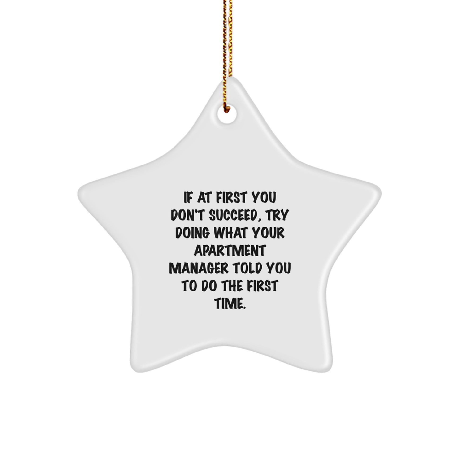 Funny Apartment Manager Gifts from Friends, Cute Star Ornament for Christmas, Inspirational Quote, Perfect Apartment Manager Office Decor, Gifts for Apartment Manager, Unique Christmas Unique Gifts - Image 1