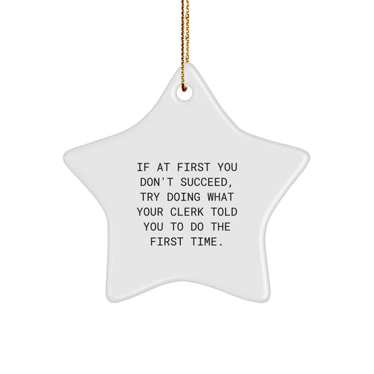 Clerk Keepsake Bright Star Holiday Christmas Ornament for Him Gift - Image 1