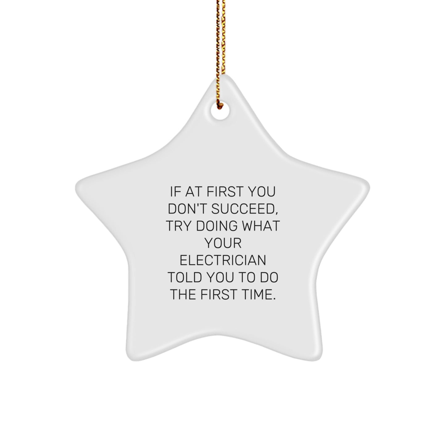 Sassy Electrician Star Ornament for Friends Christmas Gift - Image 1