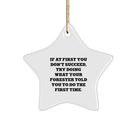 Funny Forester Quote Star Ornament, Gift for Forester Friends, Christmas Unique Gifts from Family - Image 1