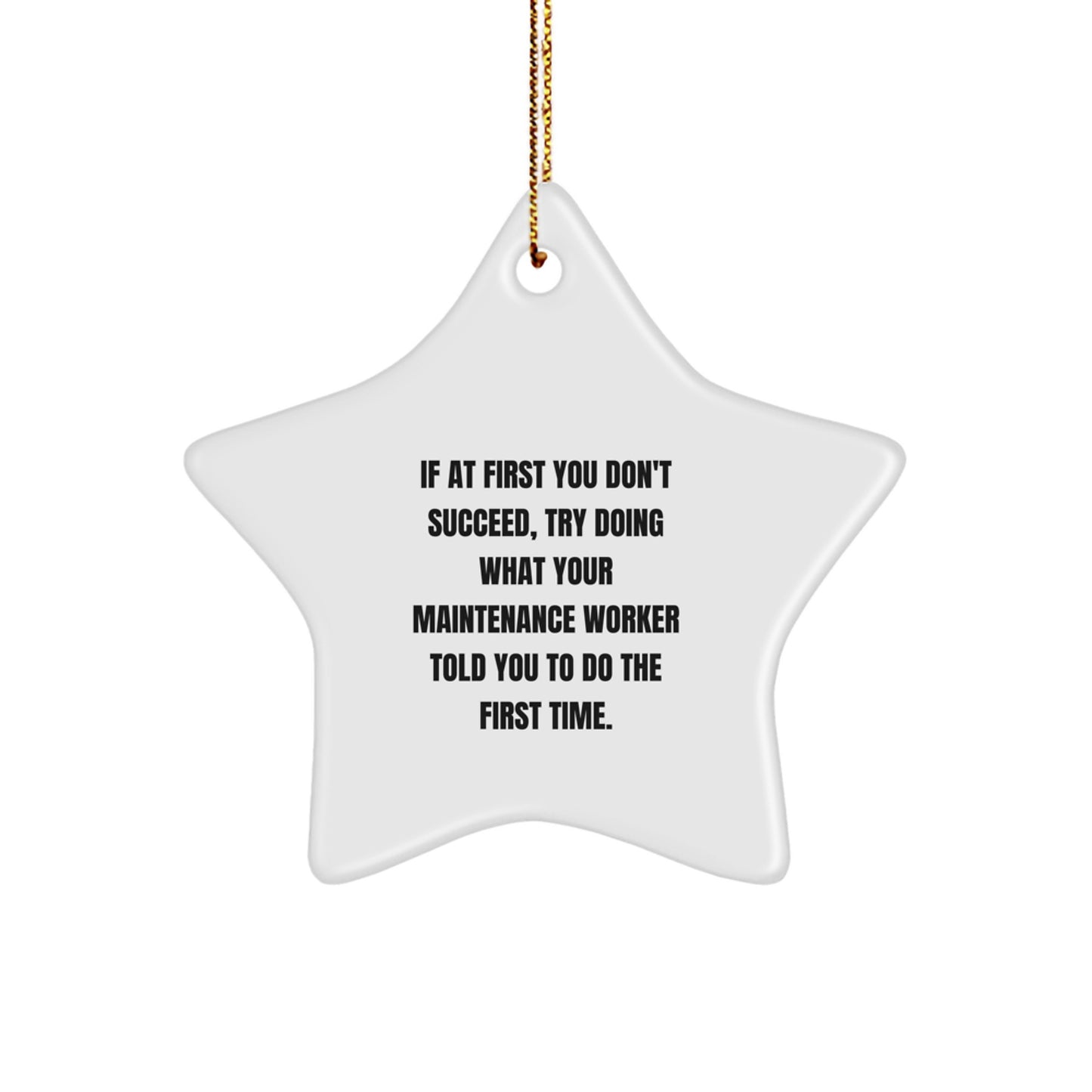 Christmas Gift for Her Maintenance Worker Star Ornament Present - Image 1
