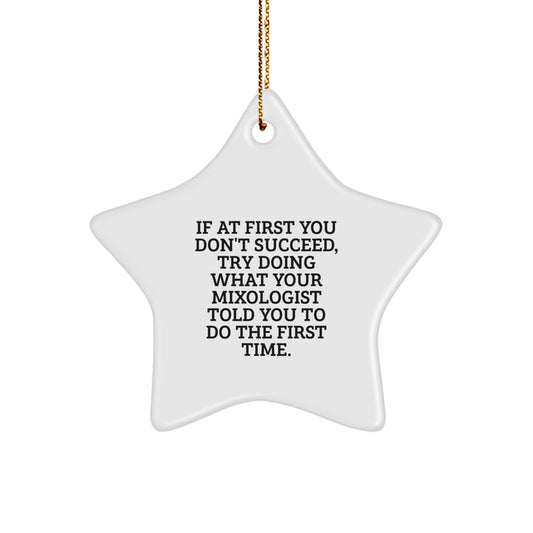 Funny Mixologist Gifts from Friends, Star Ornament with Inspirational Quote, Christmas Unique Gifts for Women, Men, Coworkers, Family - Image 1