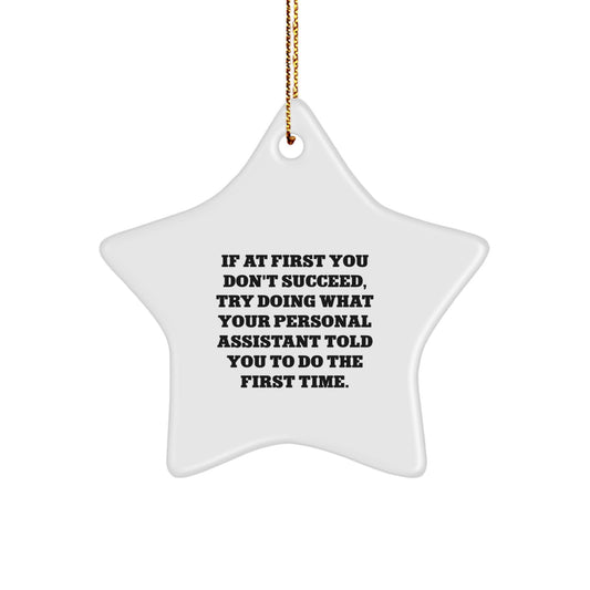Personal Assistant Star Ornament Funny Quote Gifts from Family to Personal Assistant for Christmas - Image 1