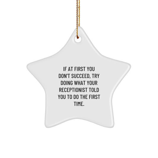 Christmas Gift for Her - Funny Receptionist Christmas Ornament Present - Image 1