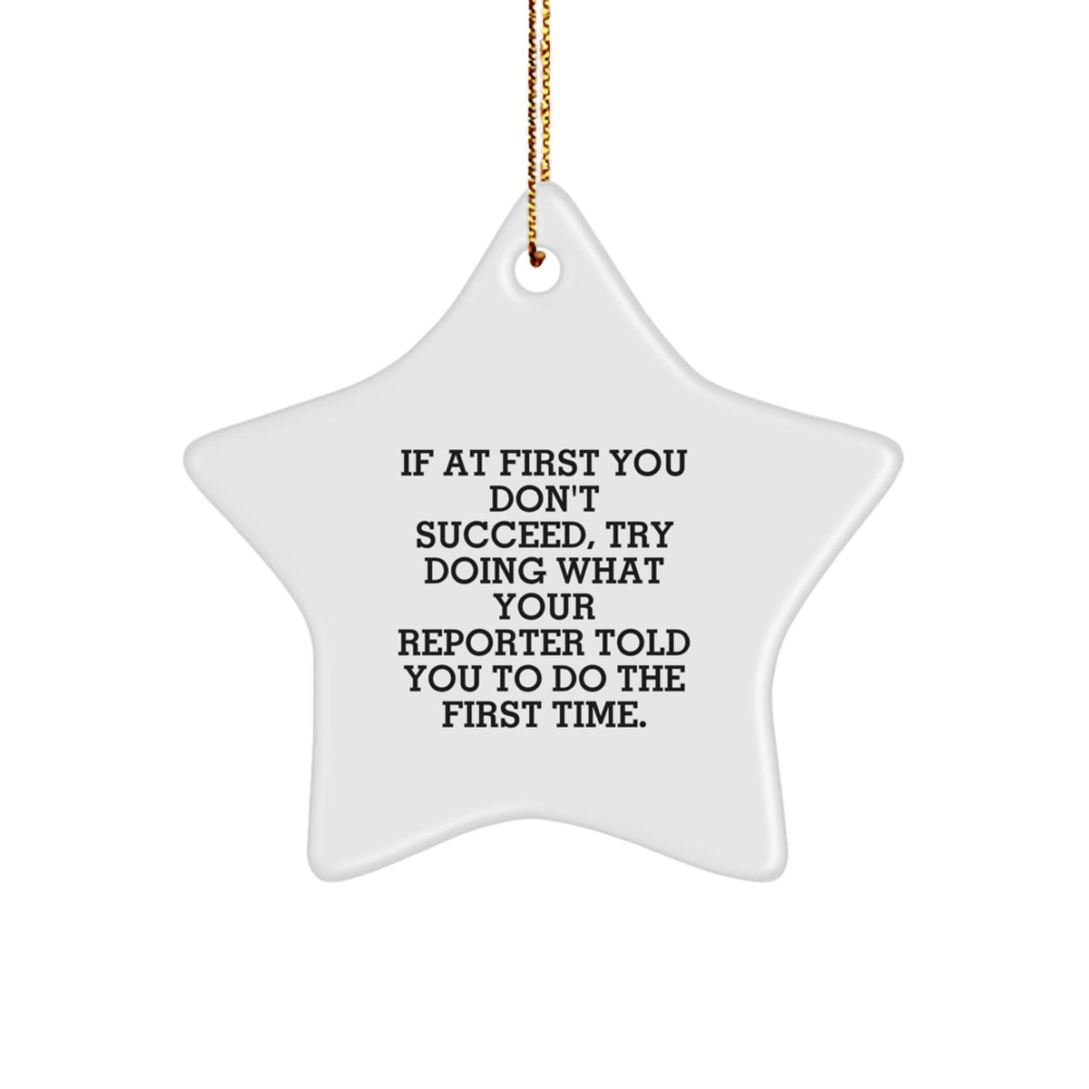 Reporter Keepsake Christmas Ornament for Him Gift - Image 1
