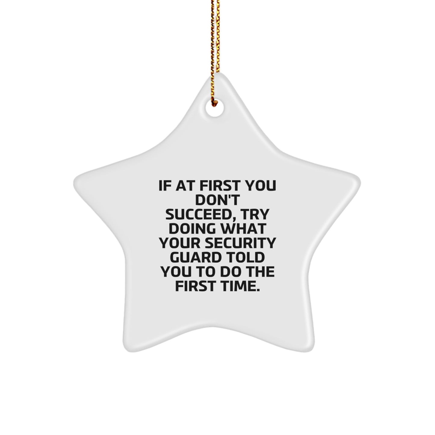 Security Guard Star Ornament Present for Her Christmas Holiday Gift - Image 1