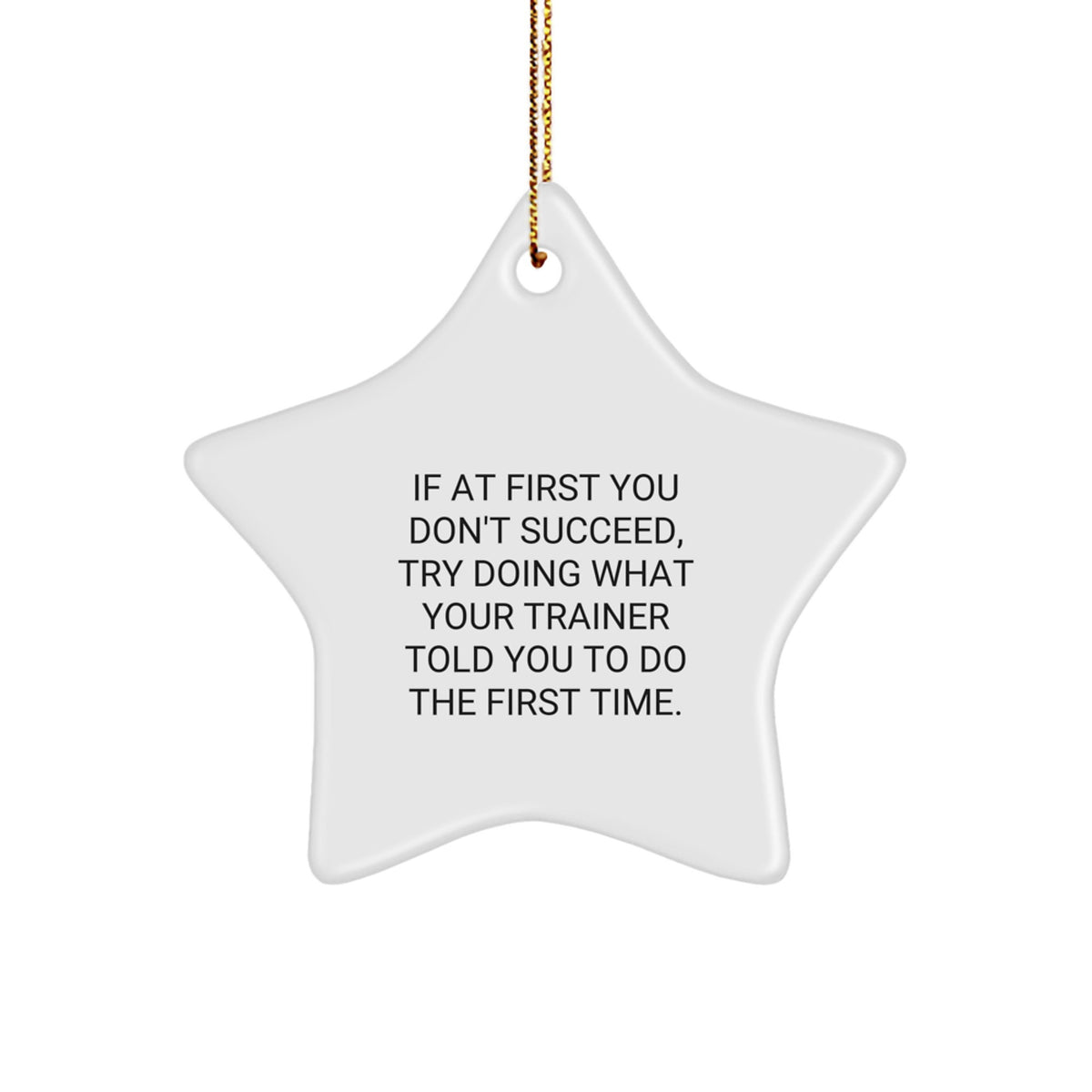 Christmas Unique Gift for Her Trainer Star Ornament Present If At First - Image 1