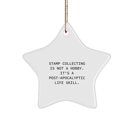 Stamp Collecting Keepsake Christmas Ornament for Him Gift - Image 1