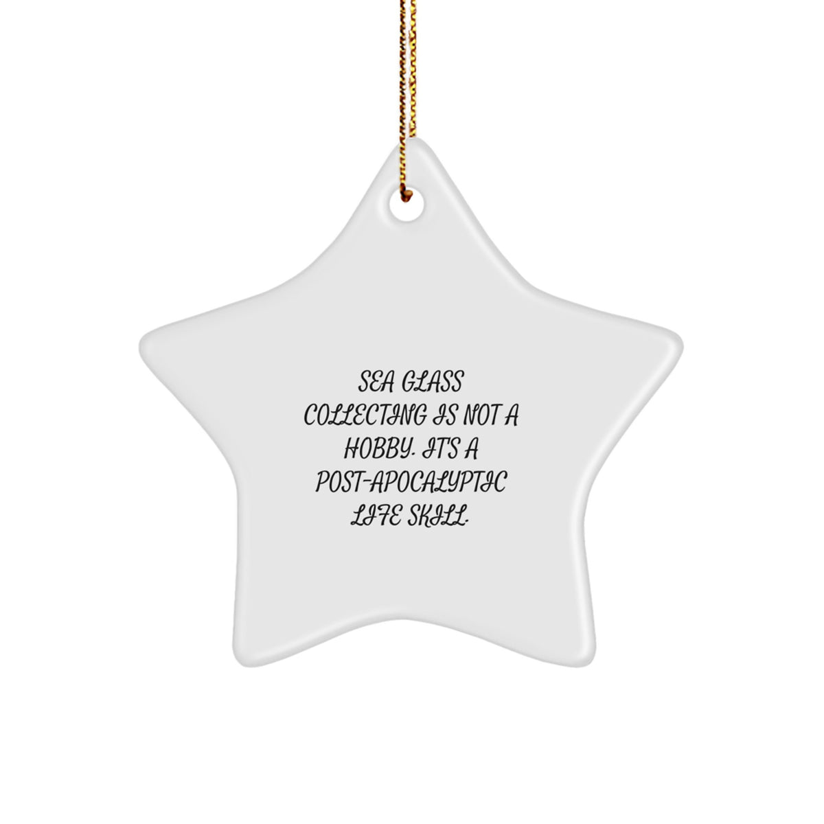 Christmas Gift for Her Present Sea Glass Collecting Star Ornament - Image 1