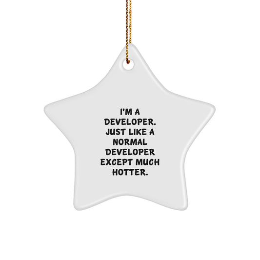 Funny Developer Gifts for Men - I'm A Developer Star Ornament, Perfect for Christmas Unique Gifts from Friends, Coworkers, Family, and More! - Image 1