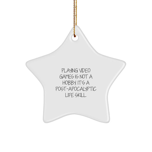 Funny Gaming Life Skill Star Ornament, Gifts from Friends for Playing Video Games Enthusiasts, Christmas Unique Gifts - Image 1