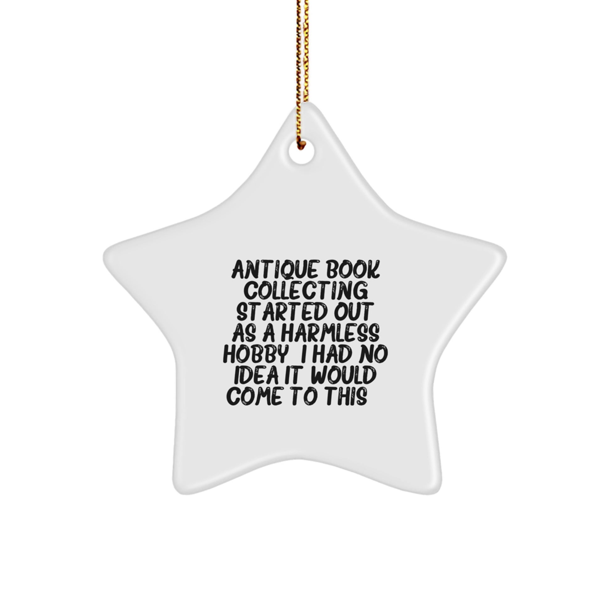 Witty Antique Book Collecting Star Ornament for Friends Christmas Gift - Image 1