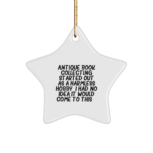 Witty Antique Book Collecting Star Ornament for Friends Christmas Gift - Image 1