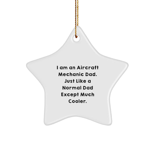 Christmas Gift for Her Present Aircraft Mechanic Star Ornament - Image 1