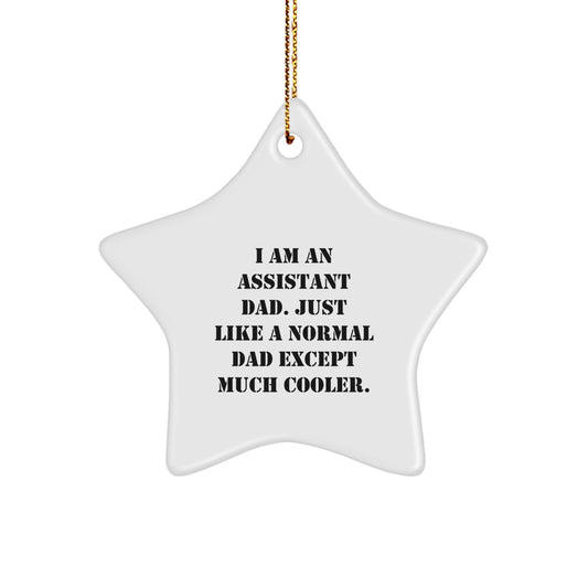 Funny Assistant Dad Gifts from Men to Assistant Dads Star Ornament for Assistant Dads' Christmas Unique Gifts - Image 1