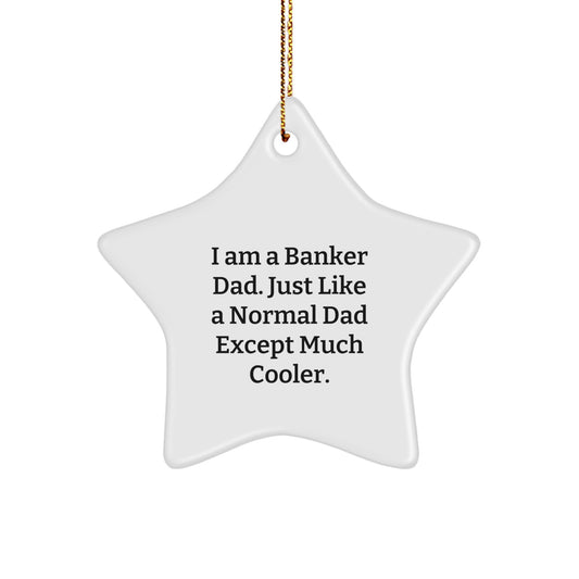 For Him Banker Dad Keepsake Christmas Unique Gift White Star Ornament 3.25" - Image 1