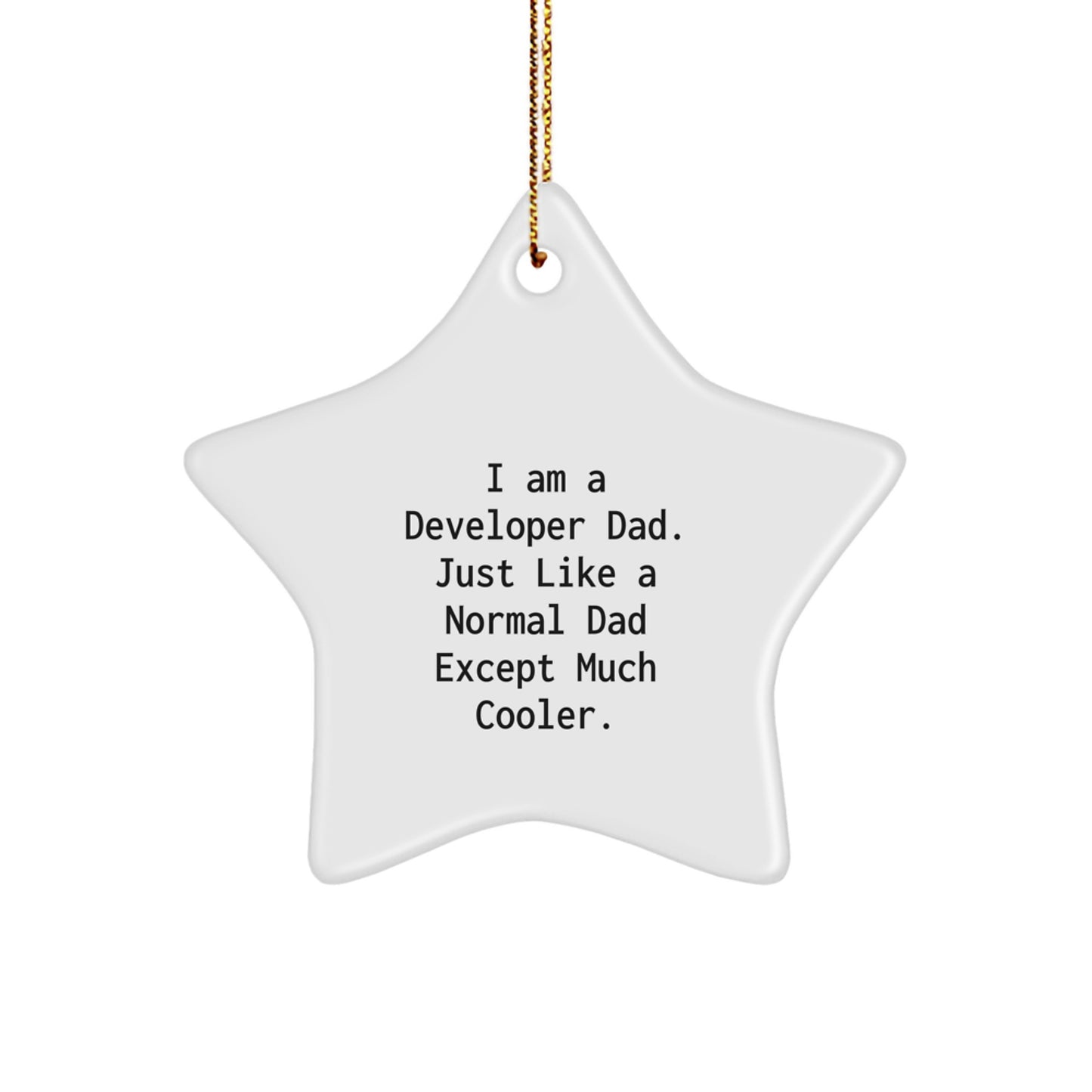Christmas Gift for Her Developer Dad Star Ornament Present - Image 1