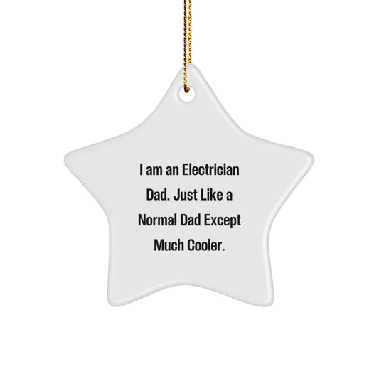 Electrician Dad's Star Ornament, Gifts from Men, Unique Christmas Unique Gifts for Electrician - Image 1