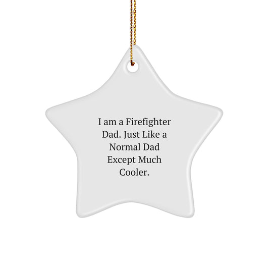 Firefighter Dad Keepsake Christmas Ornament for Him Gift - Image 1