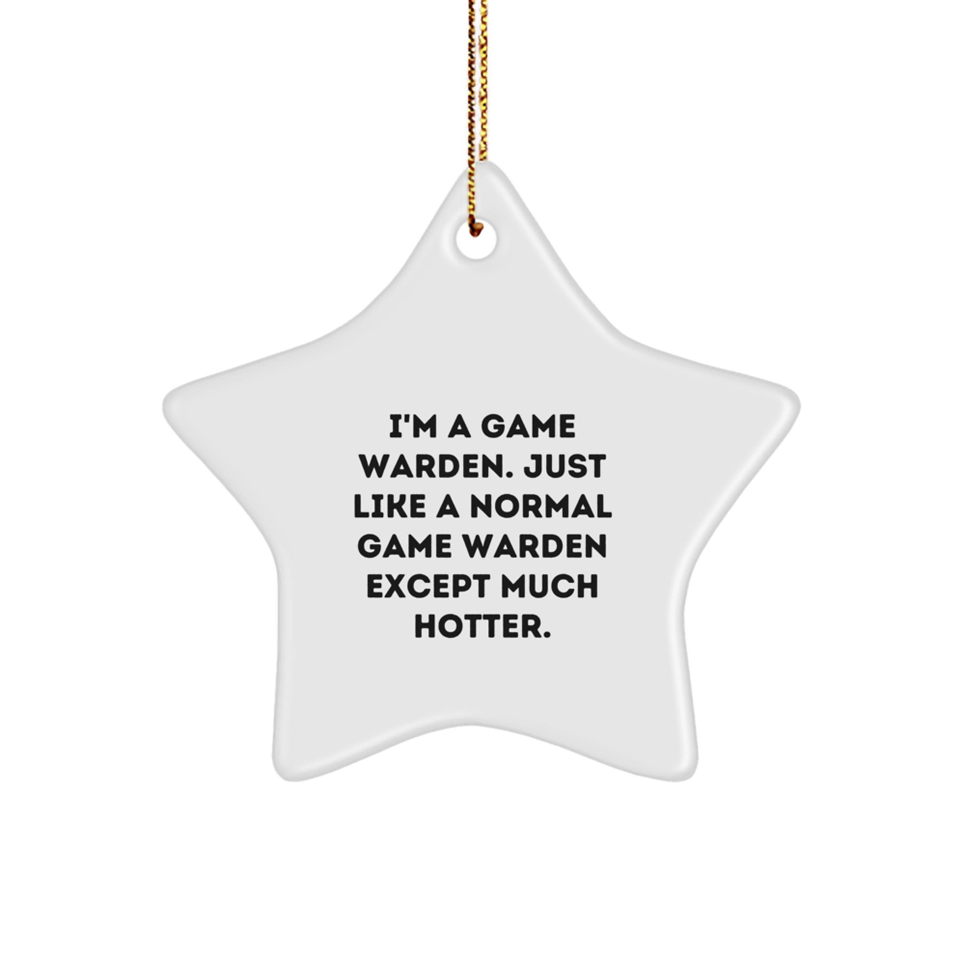 Funny Game Warden Star Ornament Gifts from Men, Unique Christmas Unique Gifts for Game Warden, Star Ornament Funny Quotes Game Warden - Image 1